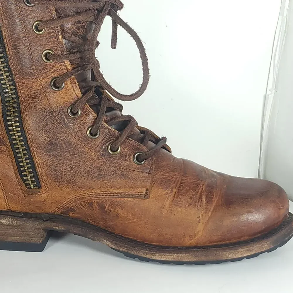 Freebird By Steven Manchester Women's US9 Brown Distressed Leather LaceUp Boot